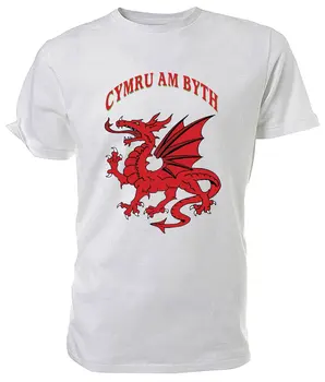 Футболка Cymru Am Byth Welsh Dragon. Классическая короткая футболка с круглым вырезом.