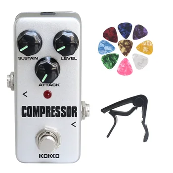 Педаль эффектов электрогитары KOKKO FCP-2 COMPRESSOR Mini Guitarra Effect Pedal True Bypass Гитарный эффектор, работающий от адаптера переменного тока