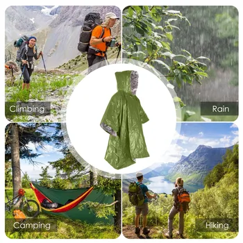 Многофункциональный плащ, рюкзак, дождевик, пончо для пеших прогулок, велоспорта, водонепроницаемое пончо для выживания на природе, кемпинга