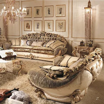 Современный роскошный диван из массива дерева ручной работы в европейском стиле с тканевой обивкой для гостиной и дивана для отдыха на вилле