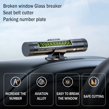 Спасательный стеклоподъемник, инструмент для обозначения парковки автомобиля, Стабильная прочная коробка с номером парковки автомобиля для салона автомобиля