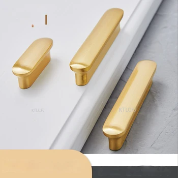 Латунный шкаф для обуви ручка шкафа золотисто-светлая роскошная скандинавская массивная выдвижная коробка современный минималистичный китайский стиль дверца шкафа