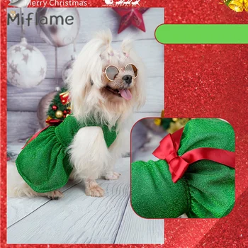 Удобное платье для домашних животных Miflame, Рождественская Новая юбка, одежда для маленьких собак, подарок Санта-Клауса, платье для йорков и папийонов, Померанский шпиц.