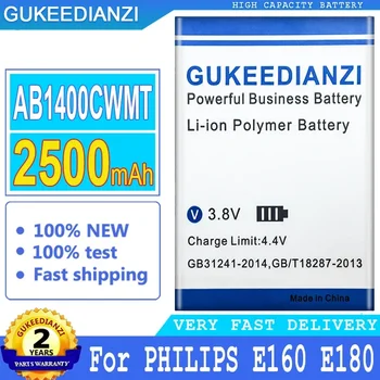Аккумулятор GUKEEDIANZI, аккумулятор большой мощности, AB1400CWMT, для Philips E160 E180 E350, 2500 мАч