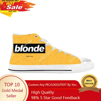 Oceans Blonde Blonde Music Singer Album Frank Крутая Повседневная Тканевая обувь С высоким берцем Удобные Дышащие Мужские И женские кроссовки с 3D принтом