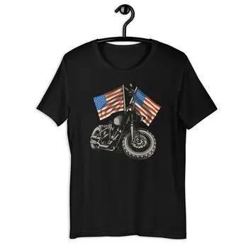 Винтажная патриотическая мотоциклетная рубашка с флагом США в подарок байкерам