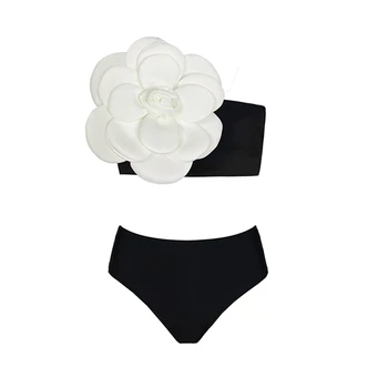 Сексуальный купальник с цветочным принтом на одно плечо, комплект бикини, цельный микромонокини, Сексуальные купальники для девочек, летняя пляжная одежда