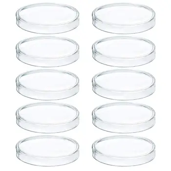 6 см 10 шт. Пластиковые стерильные чашки Петри для культивирования бактерий С крышками для лабораторных биологических научных школьных принадлежностей
