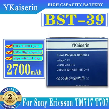 YKaiserin Безопасный Стабильный Аккумулятор 2700 мАч BST-39 Для Sony Ericsson TM717 T707 W380 W380a W518 W518a W908c W910i Z555i W508 W508c