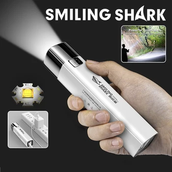 Мини-фонарик Smiling Shark 617B, маленький карманный портативный фонарь с сильным освещением, для ежедневного использования в походах на открытом воздухе