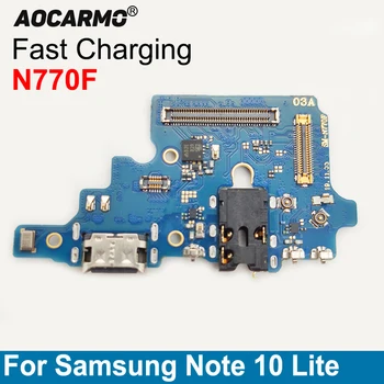 USB-порт для зарядки Samsung Galaxy Note 10 Lite N770F, док-станция для зарядного устройства с разъемом микрофона, разъем для наушников, Гибкий кабель, Запчасти для ремонта