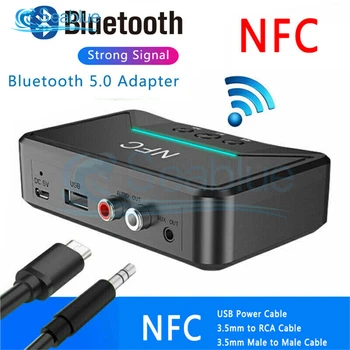Беспроводной Bluetooth 5,0 Приемник Smart NFC A2DP RCA AUX 3,5 ММ Разъем Адаптера Suppotr USB Play Для Автомобильного Домашнего Динамика Наушников