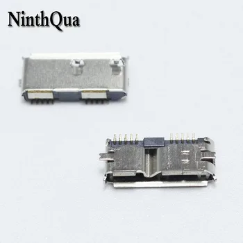 10шт Разъем MICRO USB 3.0 Type-B с гнездовой розеткой SMT для интерфейса мобильного жесткого диска с 2 фиксированными контактами, вставленная в пластину розетка