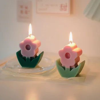 Креативная Ароматическая свеча в форме цветов, украшение для дома, Реквизит для фотосессии, Ароматерапевтическая свеча ручной работы, Подарки своими руками на День рождения, Декор рабочего стола
