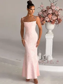 Женское розово-белое облегающее платье на бретельках с открытой спиной, без рукавов, на шнуровке, для клубной вечеринки, сексуальное платье с принтом 