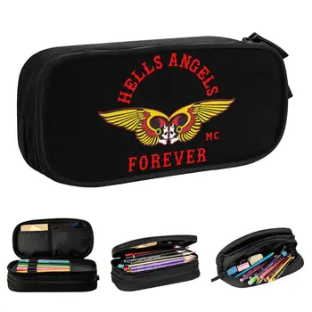 Пеналы Hells Angels Brotherhood, Креативная коробка для ручек, сумка для детей, Вместительные школьные косметические пеналы для студентов