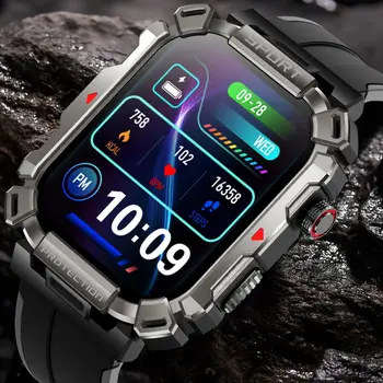 Смарт-часы с Bluetooth-вызовом, мужские спортивные Фитнес-часы, 24-часовой монитор здоровья, женские умные часы, водонепроницаемые военные уличные наручные часы IP68
