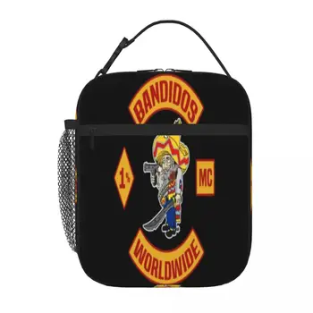 Новый мотоклуб Bandidos Worldwide 3 Сумка для ланча Сумка для пикника Симпатичная сумка для ланча Термосумка-холодильник