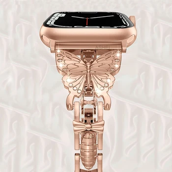 Для Apple watch se серии 7 6 5 4 41 мм 40 мм 44 мм 45 мм ремешок bling Ювелирный браслет для iwatch 3 38 мм 42 мм женский ремешок для девочек