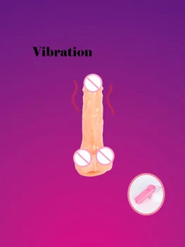 Реалистичный женский мастурбатор с большим пенисом и женской секс-игрушкой с присоской. Случайным образом отправьте маленький вибрирующий стержень.