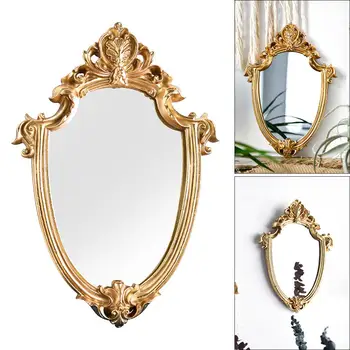 Декоративное винтажное настольное зеркало, зеркало для макияжа на столешнице из смолы в стиле ретро,