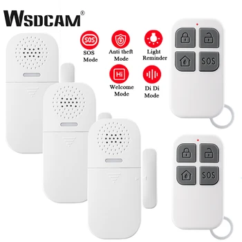 Дверная Оконная сигнализация WSDCAM Беспроводная сигнализация для холодильника Детские пульты дистанционного управления для защиты от взлома, Магнитный датчик входа, комплект оповещения о безопасности