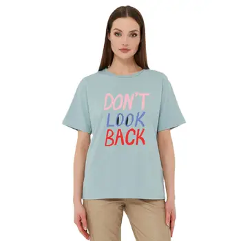 Не оглядывайся назад, женская футболка, базовый цвет, Многоцветная повседневная хлопковая футболка с круглым вырезом, женские летние бутик-топы, футболка