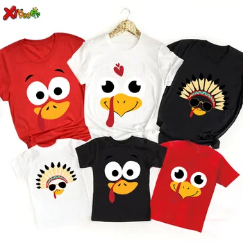 Одинаковые комплекты для семьи, Праздничная футболка с рисунком Цыпленка для малышей, Семейная одежда для мамы и Дочки, Одинаковая одежда для мальчиков