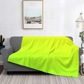 Весенне-летнее Модное Желто-Лаймово-зеленое Градиентное цветастое одеяло с омбре, флисовое Супер Теплое покрывало для постельных принадлежностей, коврик