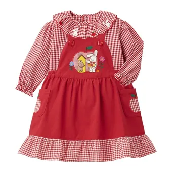 детское платье для девочки, милое платье для девочки, высококачественное красное платье-жилет с мультяшным рисунком