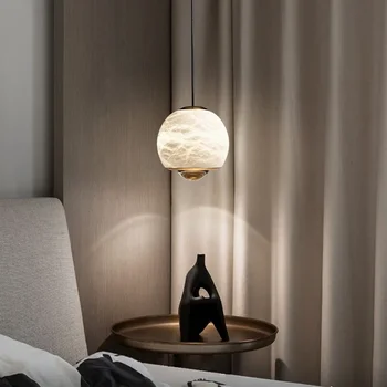 Современный мраморный подвесной светильник, роскошная светодиодная люстра для прикроватной тумбочки, гостиной, столовой, кухонного островка, Регулируемое украшение дома