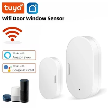 Дверной датчик Zigbee Tuya Smart Life Security Window Detector Автоматический датчик магнитного контакта раздвижной двери Поддержка Alexa Google