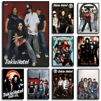 Металлическая рок-группа Tokio-Hotel Портрет певицы из музыкального альбома, плакат, настенные художественные картины, холст, живопись для домашнего декора гостиной, подарок