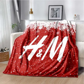 Одеяло с логотипом HM- letters, мягкое легкое фланелевое одеяло, домашнее одеяло, одеяло для украшения дивана