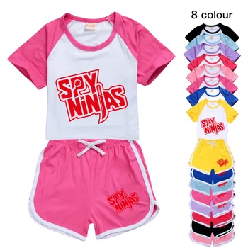 Новая футболка SPY NINJA с 3D рисунком, пляжные штаны, комплекты для маленьких мальчиков и девочек, детские спортивные Летние детские короткие комплекты, повседневные комплекты с героями мультфильмов от 2 до 14 лет