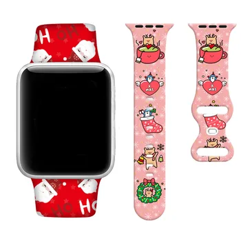 Симпатичный ремешок с бабочкой и пряжкой Christmas Series 7 для Apple Watch Band S9/8/7/6/5/4/3/2/1 Ultra 38/40/41 мм 42/44/45/49 мм