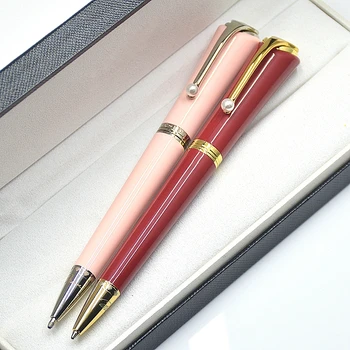 Коллекция MB Mousa Goddess, красная и розовая металлическая шариковая ручка, Канцелярские принадлежности, Школьные ручки-роллеры с перламутровым колпачком