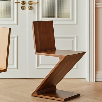 Китайские обеденные стулья в стиле ретро Со спинкой из цельного дерева, кухонный обеденный стул, дизайнерский креативный одноместный стул, мебель для столовой