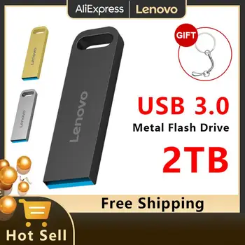 Lenovo Mini USB Флэш-Накопитель 1 ТБ Флеш-Накопитель USB 3.0 Usb Флешка 2 ТБ Флэш-Накопитель С Кольцом Для Ключей U Диск Подарки Бесплатная Доставка