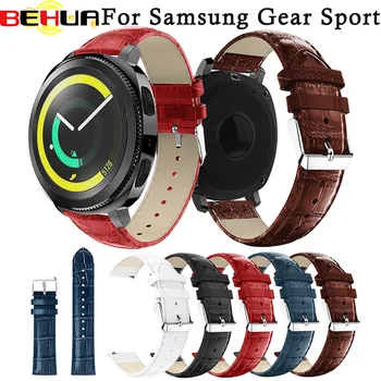 Сменные аксессуары для кожаного ремешка для часов BEHUA, ремешки для Samsung Gear Sport, ремешок для смарт-часов 20 мм, браслет-браслет