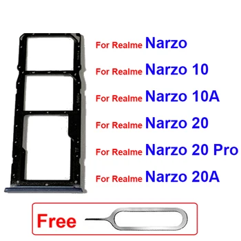 Лоток для SIM-карт Realme Narzo 10 Narzo 20 Pro Narzo 10A 20A Двойной Слот Для Nano Sim-Карты Адаптер Micro SD Держатель Для Карт Запчасти