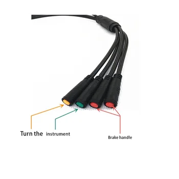 Удлинитель электровелосипеда 1T4, кабель, водонепроницаемый разъем для электрического велосипеда, дисплей тормоза, дроссельная заслонка, велосипедная деталь.