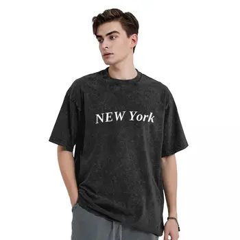 Футболка New York USA, Белые футболки Harajuku с буквенным принтом, винтажные футболки с коротким рукавом, пляжная повседневная одежда с круглым вырезом, Одежда оверсайз