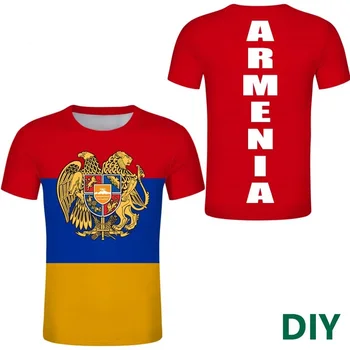 Футболка Armenia Republic в диагональную полоску, футболка с красным флагом, молодежная одежда, Летняя повседневная Уличная футболка