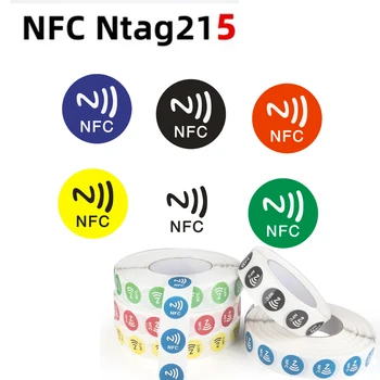 6шт NFC Ntag215 504 Байта Влажные Наклейки С NFC-Метками 13,56 МГц ISO14443A Ntag 215 Чип RFID Клейкая Метка Для Телефона NFC 6 Цветов