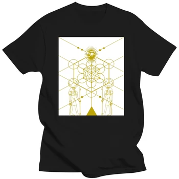Мужская Забавная футболка Женская крутая футболка Sacred Geometry Science Египетская футболка Horus Heru 014463