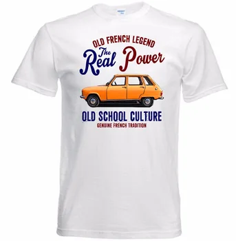 Мужская дизайнерская футболка с коротким рукавом в винтажном стиле French Car, 6 новых хлопковых футболок на заказ, унисекс для подростков Aldult.