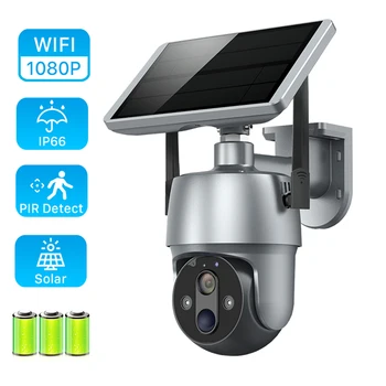2-Мегапиксельная Беспроводная Камера Wifi Солнечная Встроенная Батарея Интеллектуальная Камера Высокой Четкости IP66 Непромокаемая Камера Мониторинга Ночного Видения
