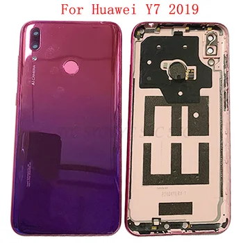 Крышка батарейного отсека, задняя дверца, корпус для Huawei Y7 2019, задняя крышка с логотипом, запасные части
