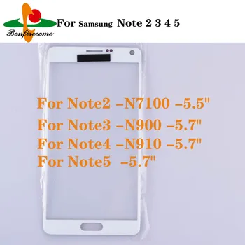 10шт Для Samsung Galaxy Note 2 3 4 5 Note2 N7100 \ Note3 N900 N9000 \ Note4 N910 \ Note5 Сенсорный Экран Сенсор Передняя панель Стекло